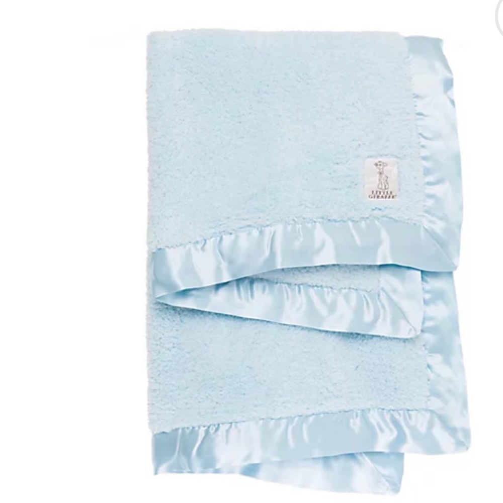 Little Giraffe Chenille Receiving Blanket in Blue